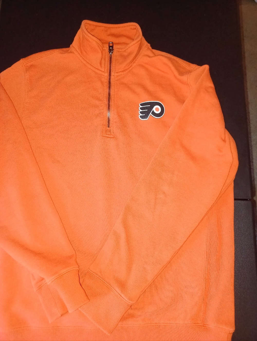 Philadelphia Flyers Orange Quarter Zip Pullover Size Medium Sportique Brand Med
